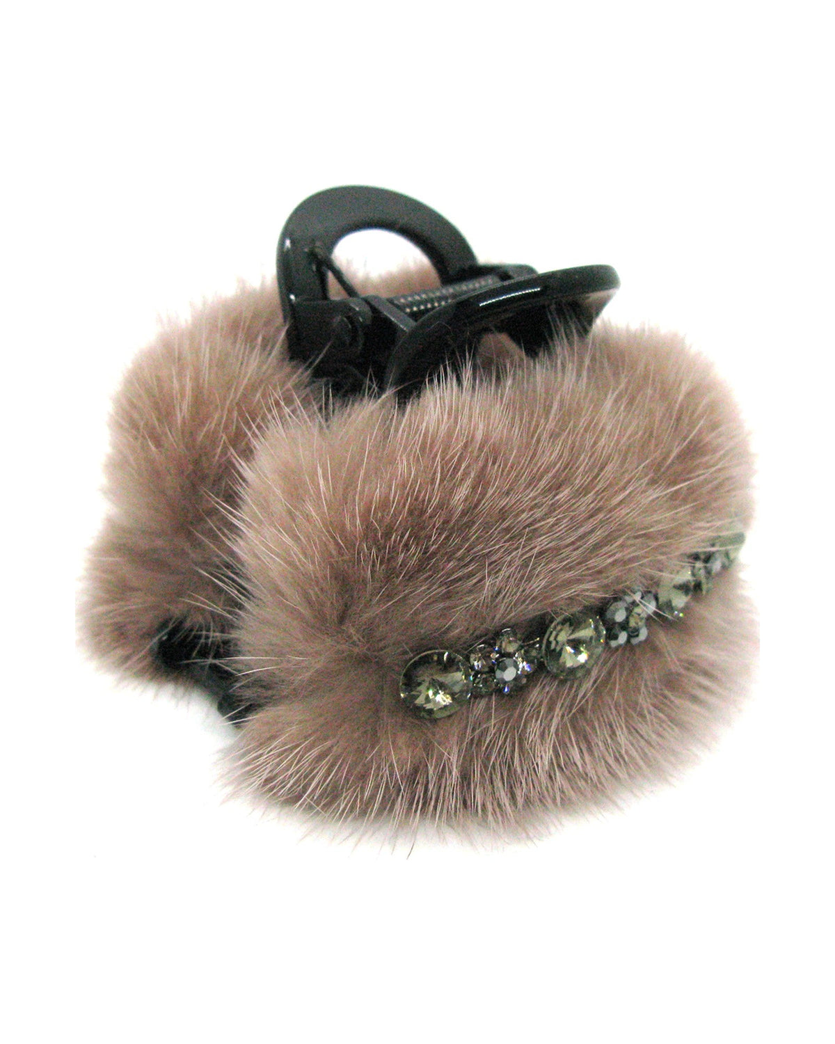Faux Fur Crystal Hair Jaw