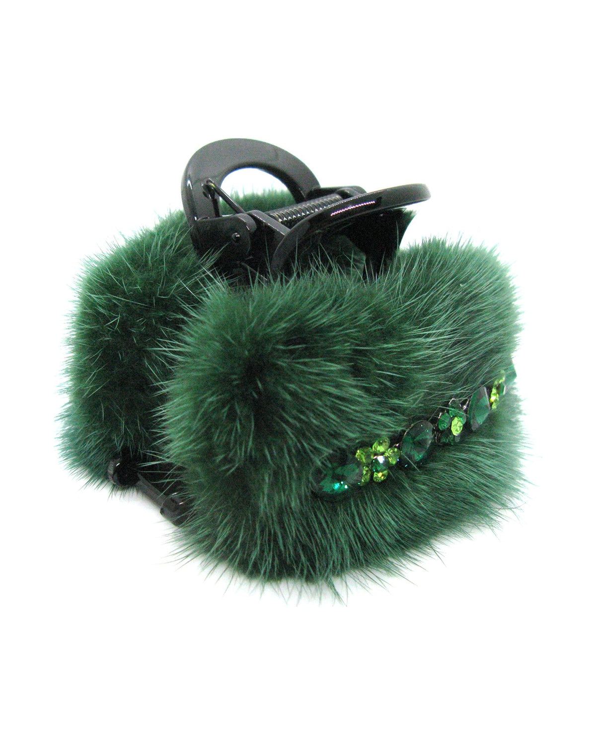Faux Fur Crystal Hair Jaw