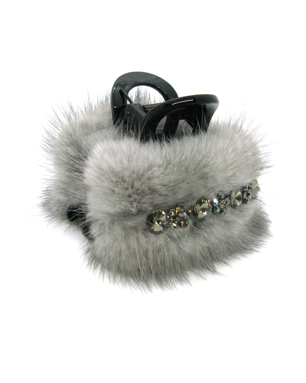 Faux Fur Crystal Hair Jaw