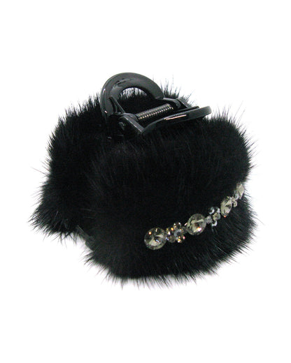 Faux Fur Crystal Hair Jaw