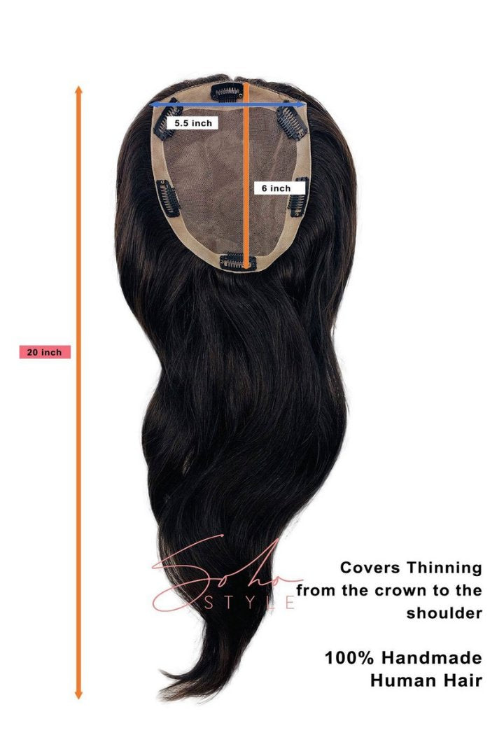 Godiva - 20" Luxury Long Volume Topper Remy Human Hair Extension Hair Extension Soho Style