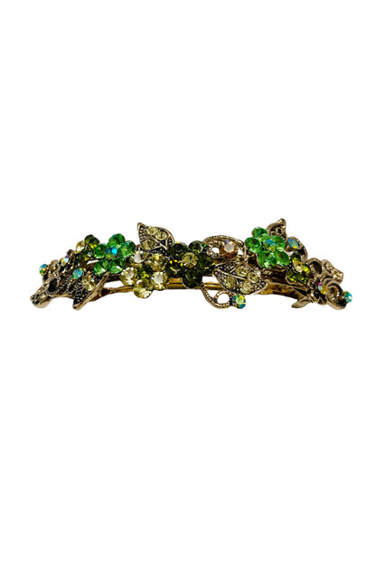 Floral Gardena Crystal Barrette Barrette Soho Style