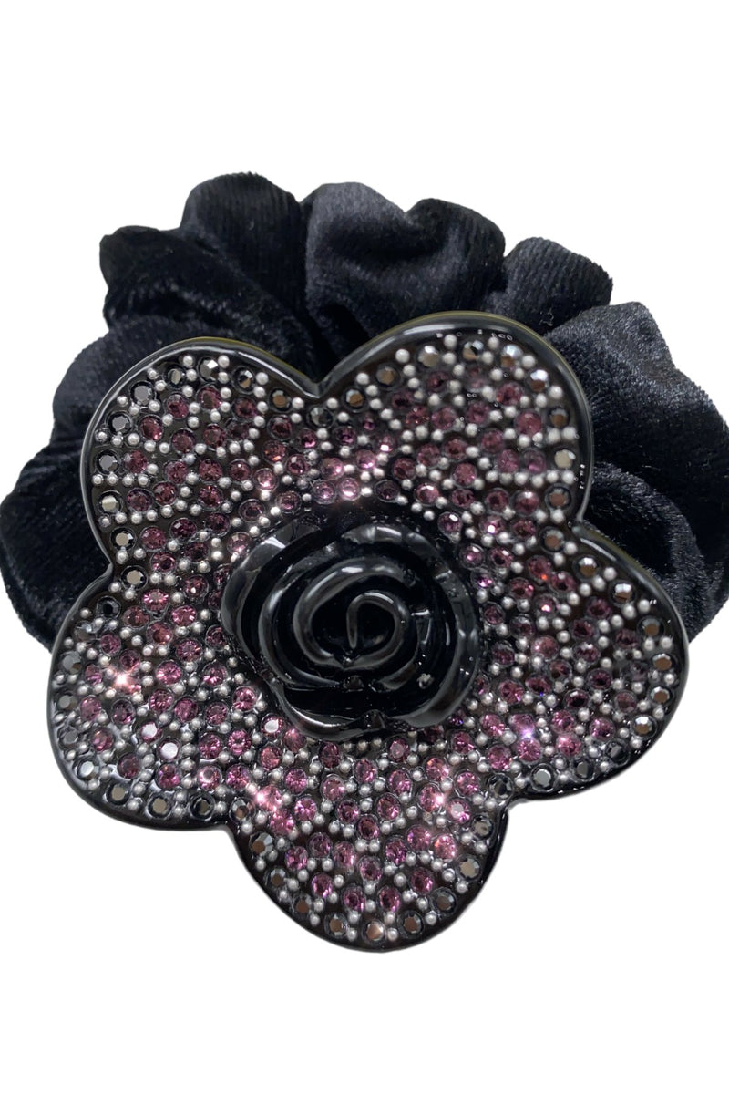 Crystal Rose Decorative Ponytail Holder Hair Accessorie Soho Style