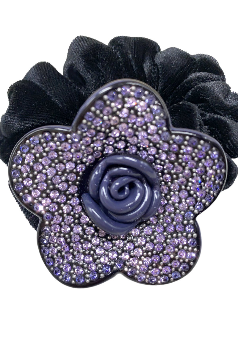 Crystal Rose Decorative Ponytail Holder Hair Accessorie Soho Style