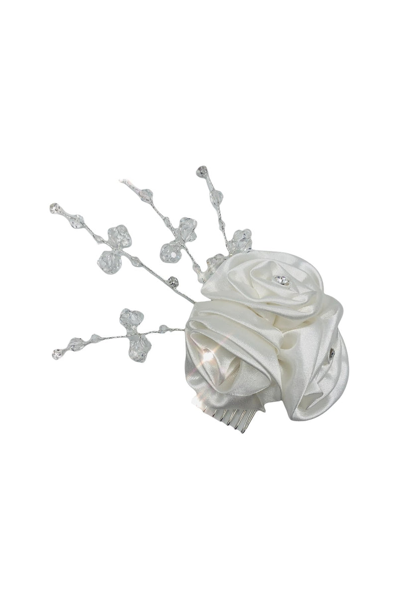 White Garden Rose Comb Wedding Sale