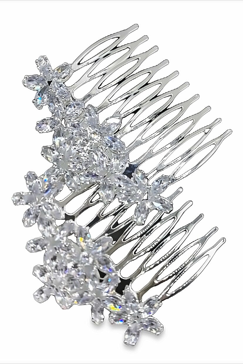 Mini Crystal Flowers Comb Pair Wedding Sale