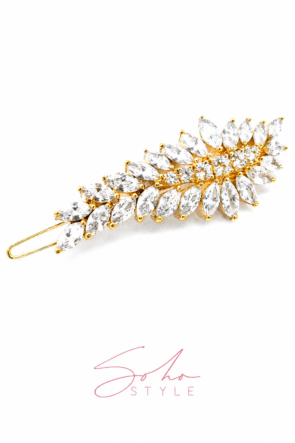 Blue seaweed rhinestone Barrette.