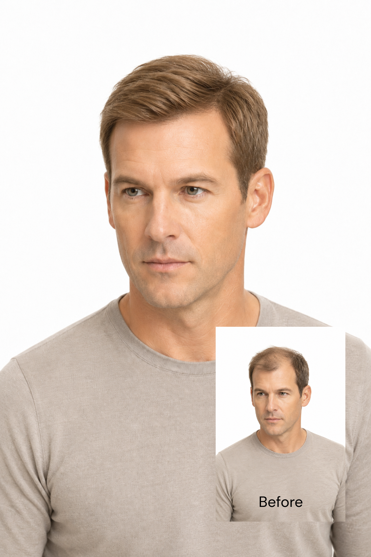 Max - 10" Men's Human Hair Volume Topper Extension