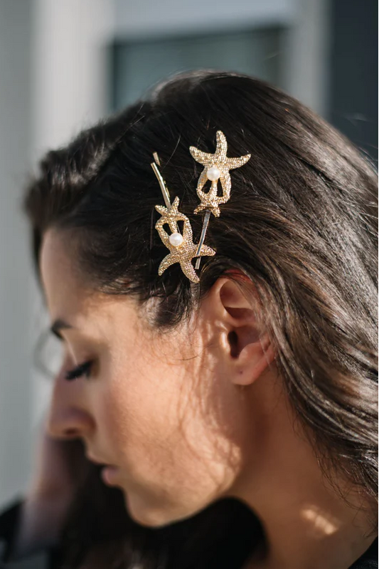 Twin Starfish Bobby Pin
