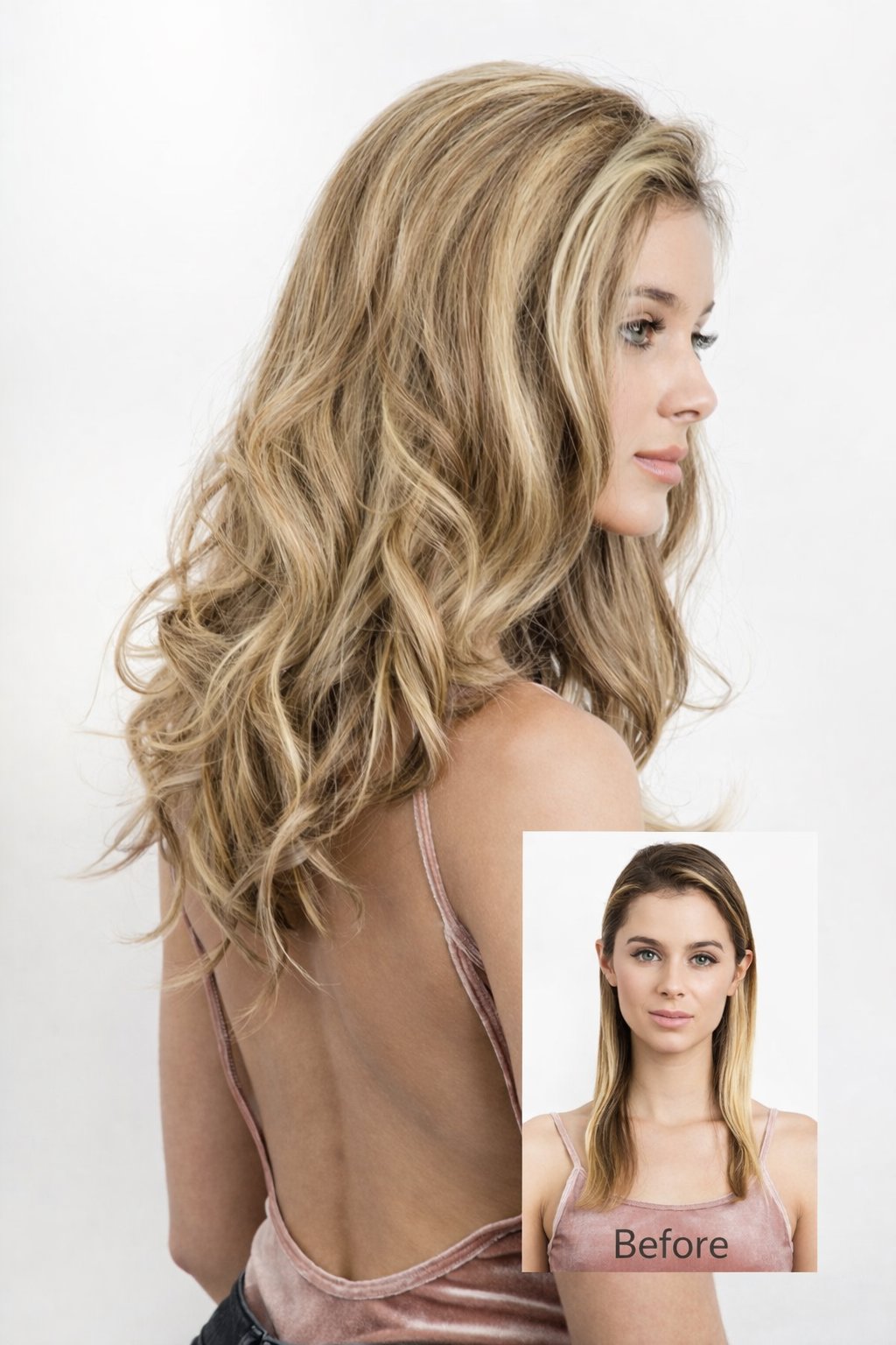 Root Two Tone Godiva - 20" Luxury Long Human Hair Volume Topper Hair Extension Hair Extension Soho Style