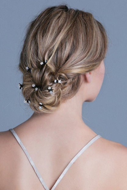 Mini Flower Hair Jaws with Crystal Petals Hair Jaws Soho Style