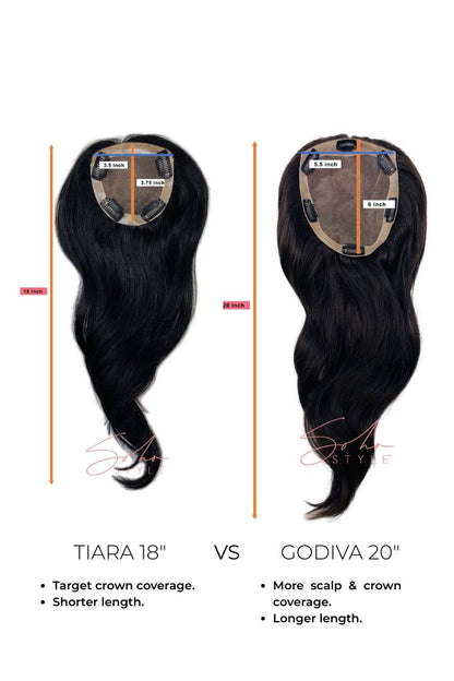 Root Two Tone Tiara - 18'' Human Hair Volume Topper Extension Hair Extension Soho Style