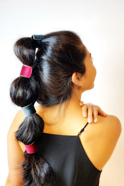 Velvet Coated Ponytail Cuff 2 PCS Set Ponytail Holder Soho Style