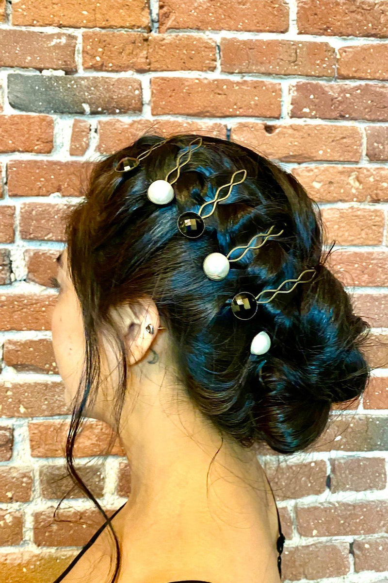 Pearl Bobby Pin & Crystal Statement Bobby Pin SET Hair Accessorie Soho Style