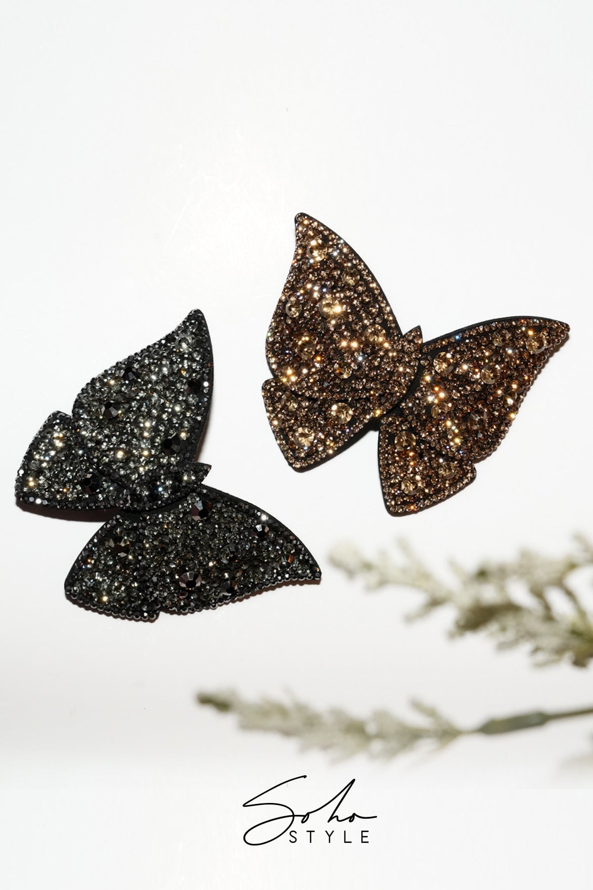 Big butterfly crystal barrette Soho Style