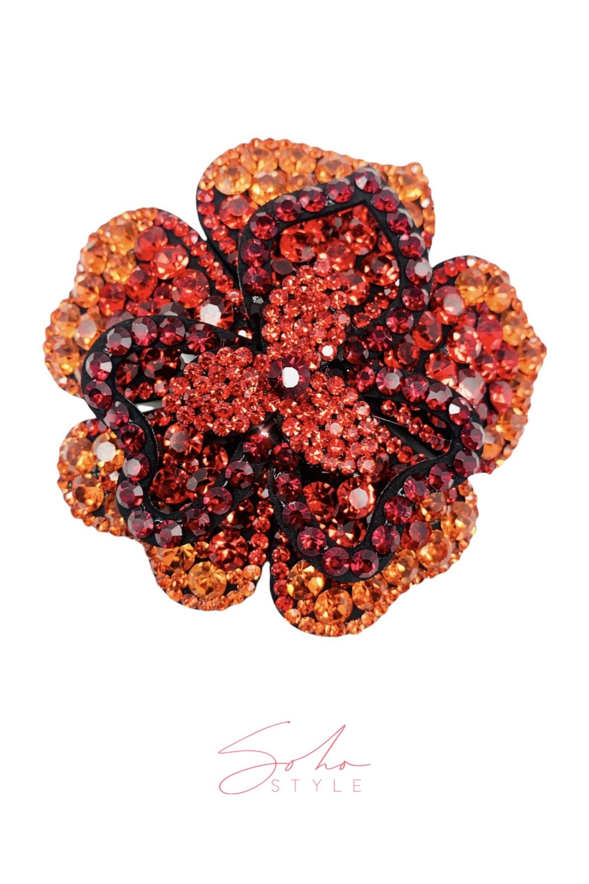 Big flower crystal barrette Soho Style