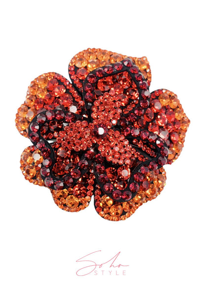 Big flower crystal barrette Soho Style