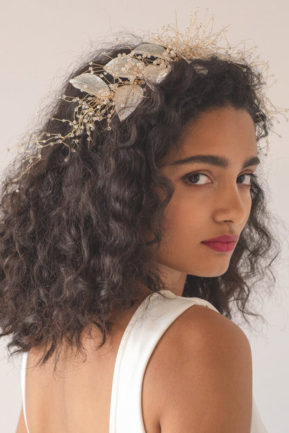 Organza Bloom Flower Hair Crown Wedding Soho Style