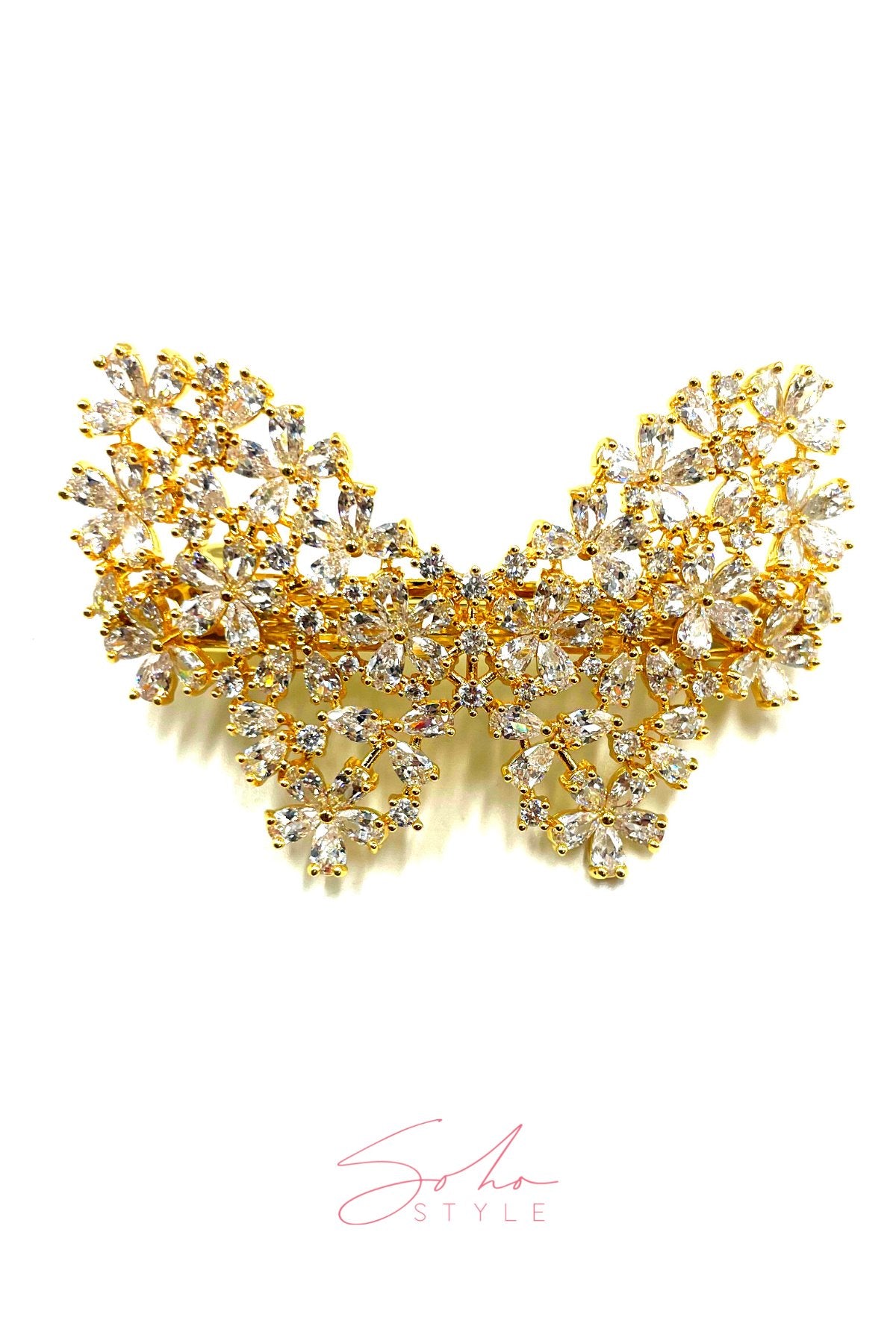 Butterfly Rhinestone Hair Barrette Barrette Soho Style