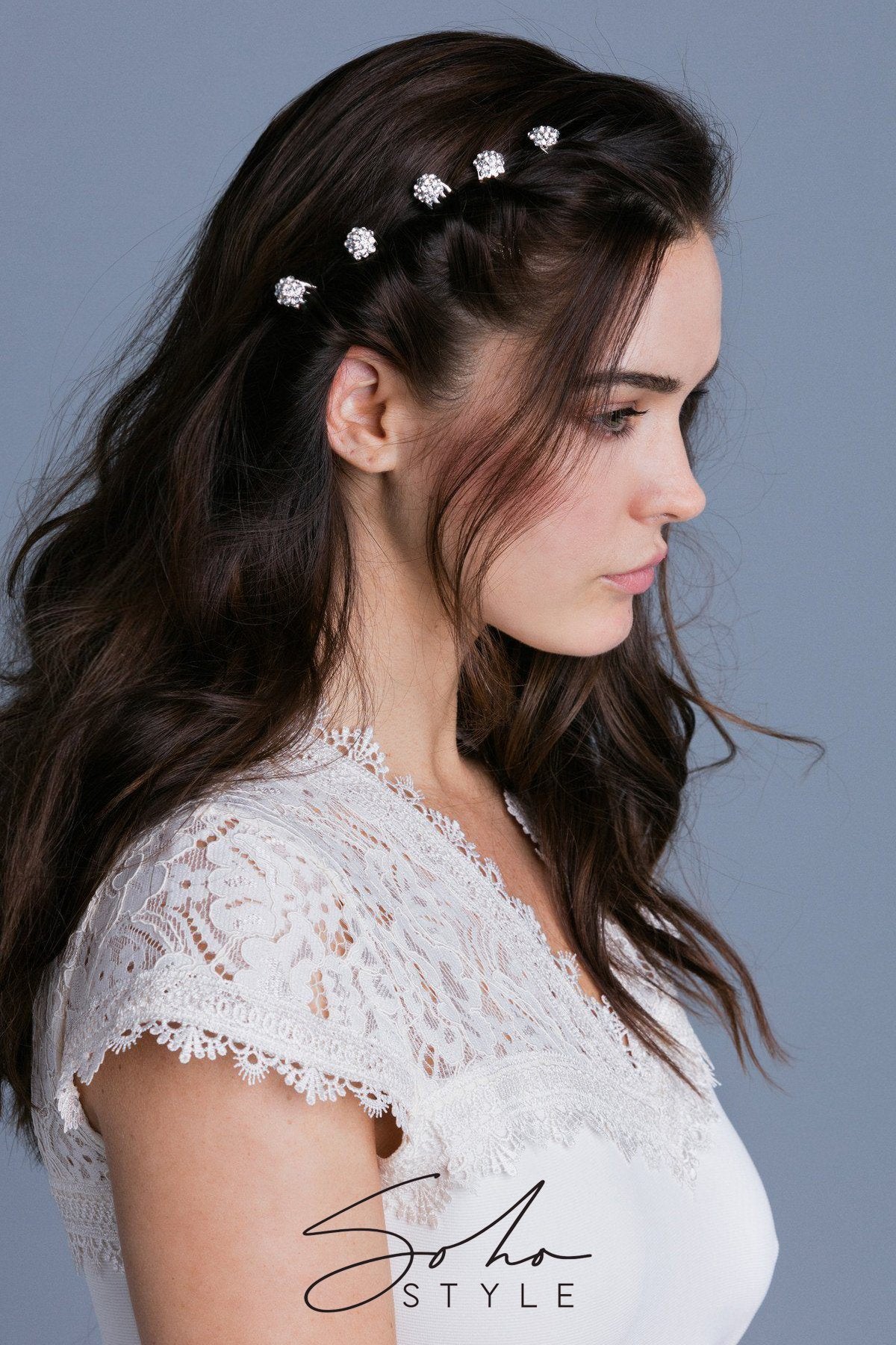 Crystal Cluster Mini Hair Comb Hair Comb Soho Style