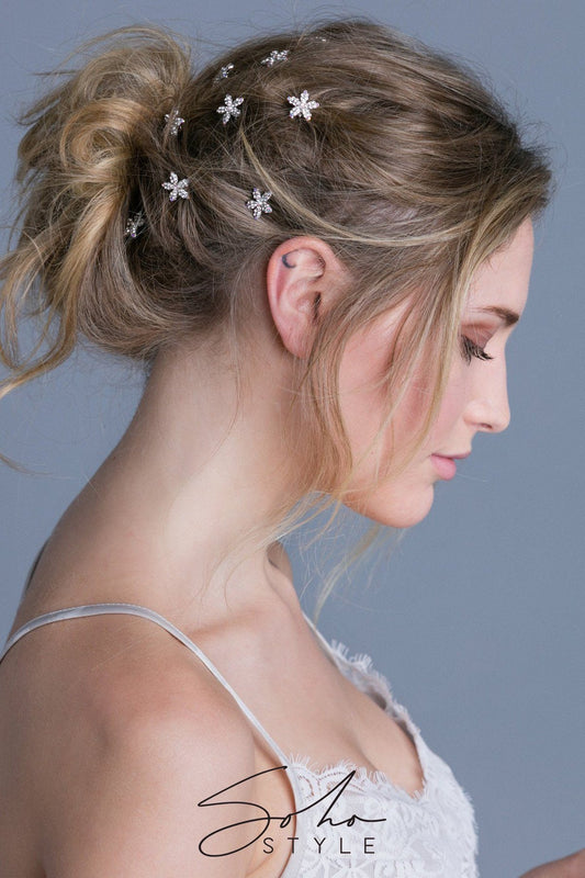 Crystal Flower Mini Hair Comb (5 piece set) Hair Comb Soho Style
