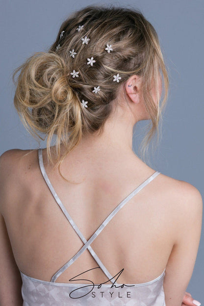Crystal Flower Mini Hair Comb (5 piece set) Hair Comb Soho Style