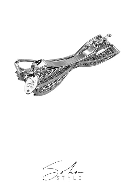 Honeycomb Ribbon Rhinestone Hair barrettes Barrette Soho Style