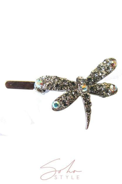 Dragonfly Rhinestone Hair Barrettes Barrette Soho Style