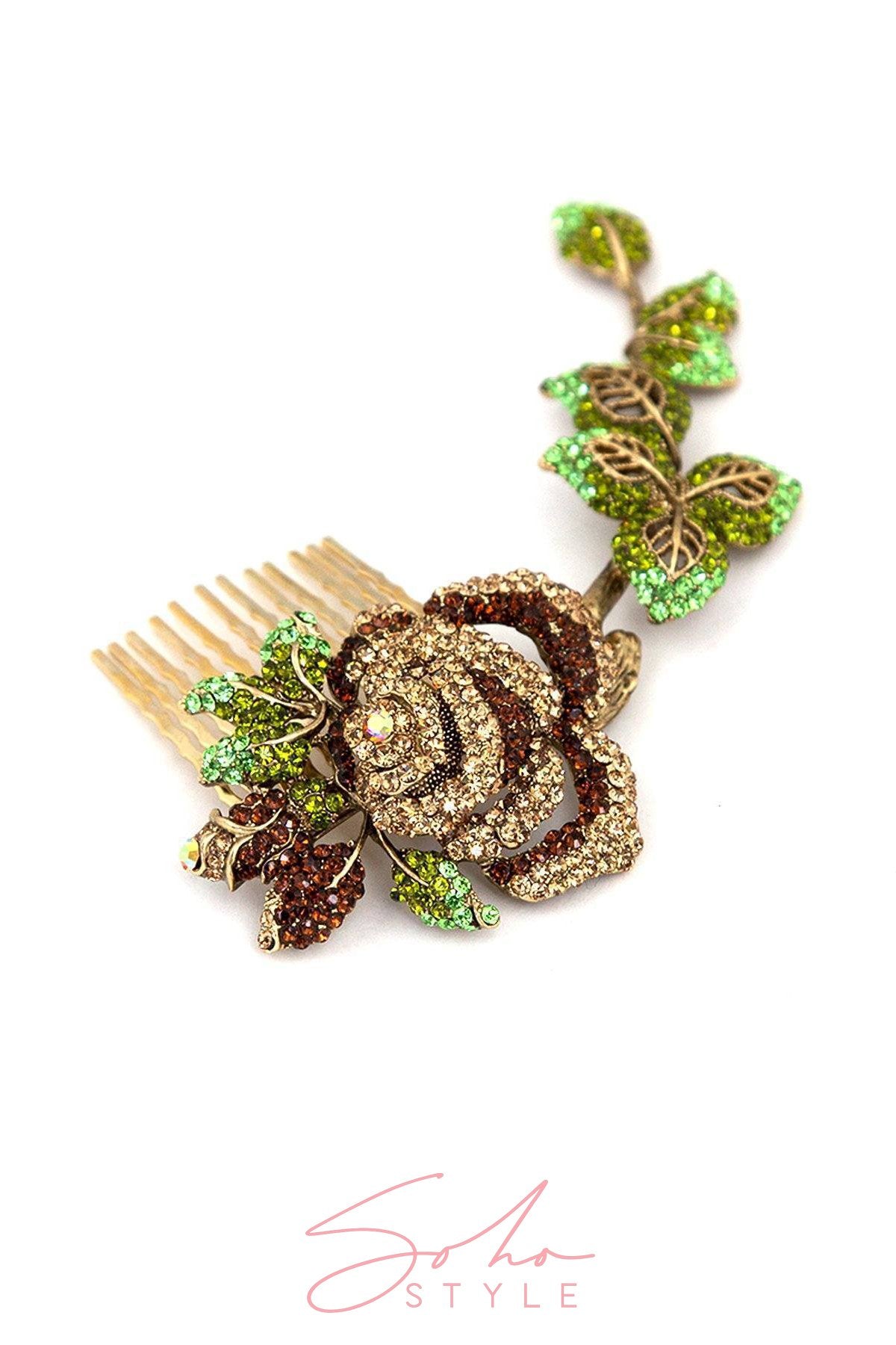 Crystal Rose branch Comb Hair Comb 2020