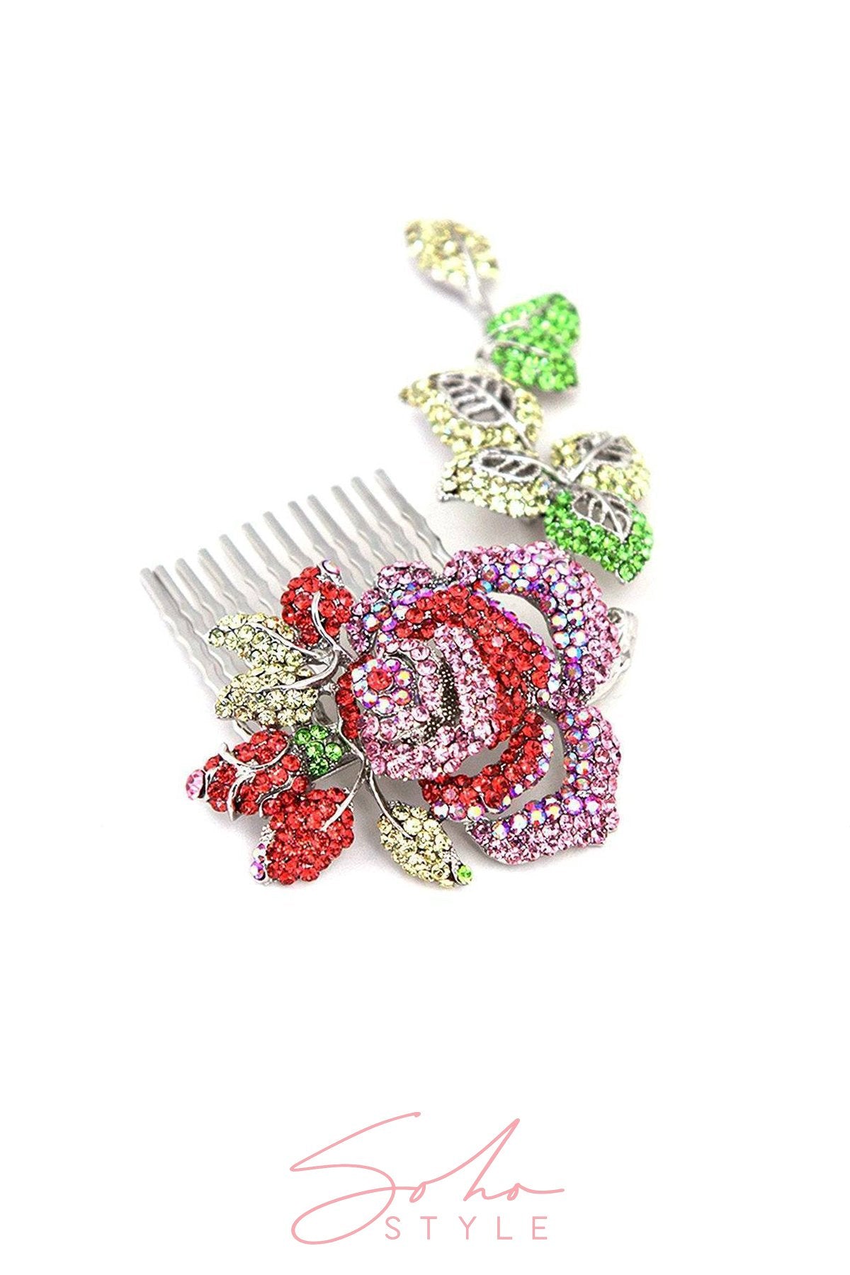 Crystal Rose branch Comb Hair Comb 2020