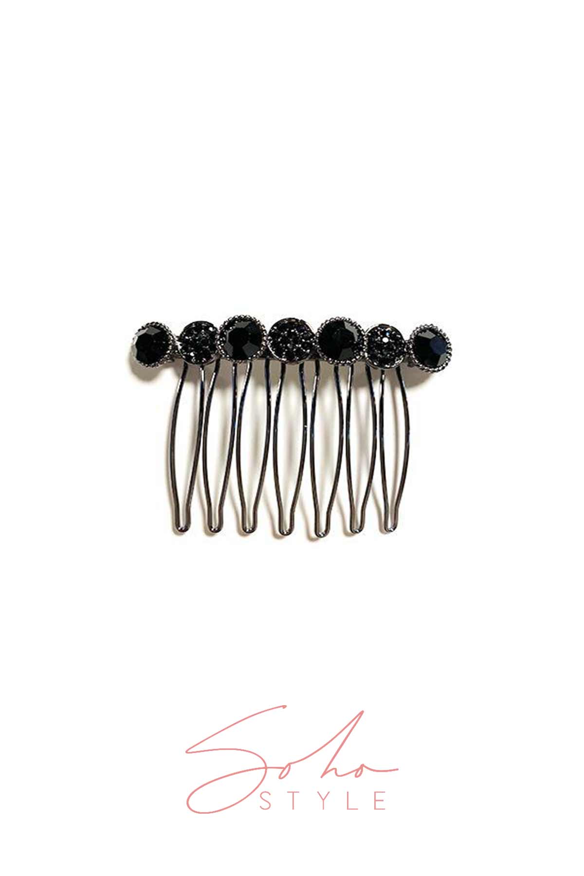 Rounded Pattern Bejeweled Hair Comb Hair Comb 2020