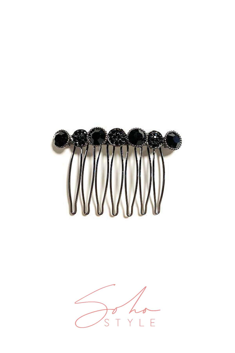 Rounded Pattern Bejeweled Hair Comb Hair Comb 2020