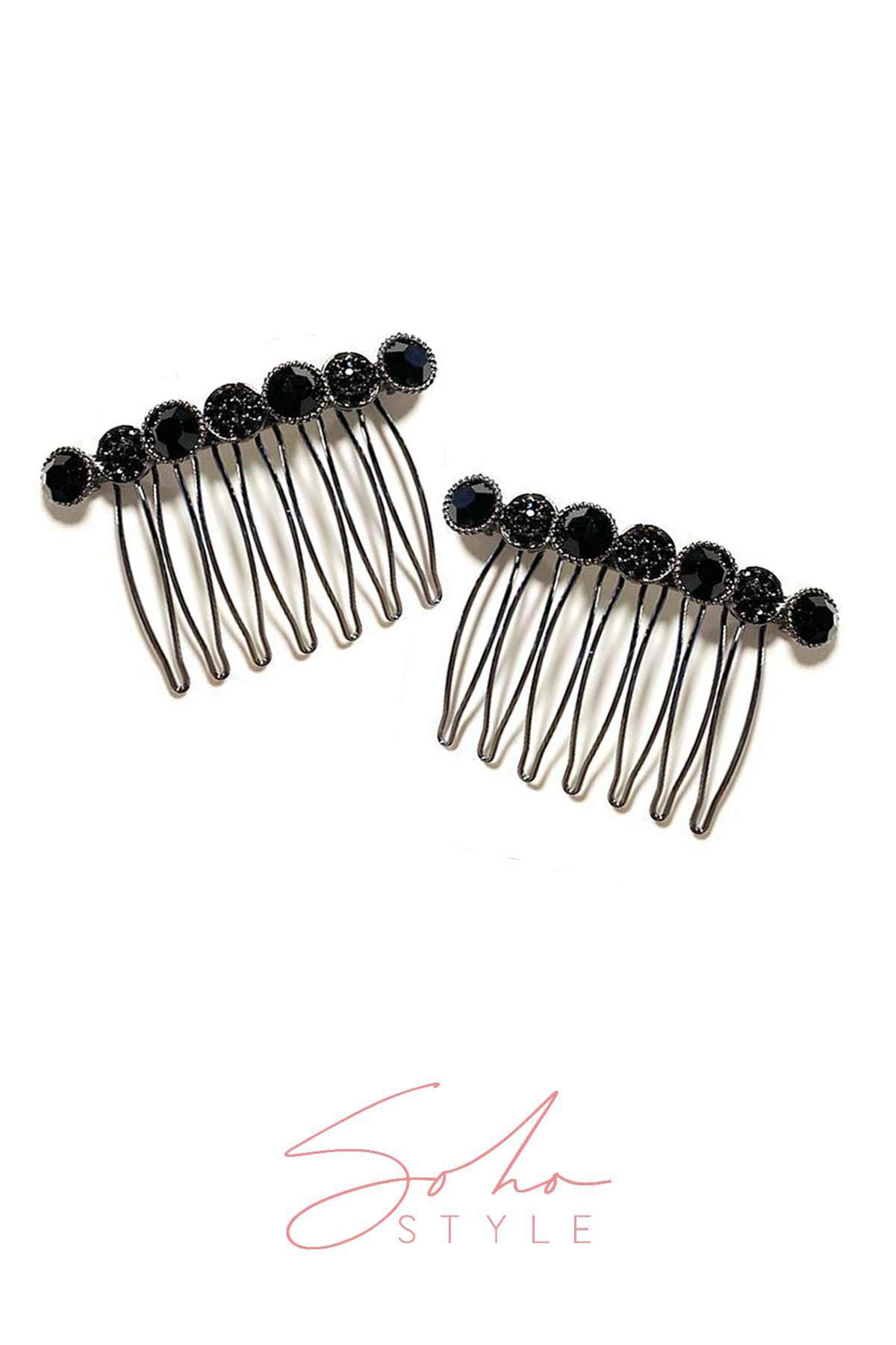 Rounded Pattern Bejeweled Hair Comb Hair Comb 2020