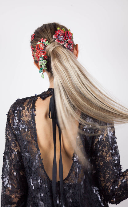 ROMANTIC ROSE HAIR COMB set ($270 value) value set Soho Style