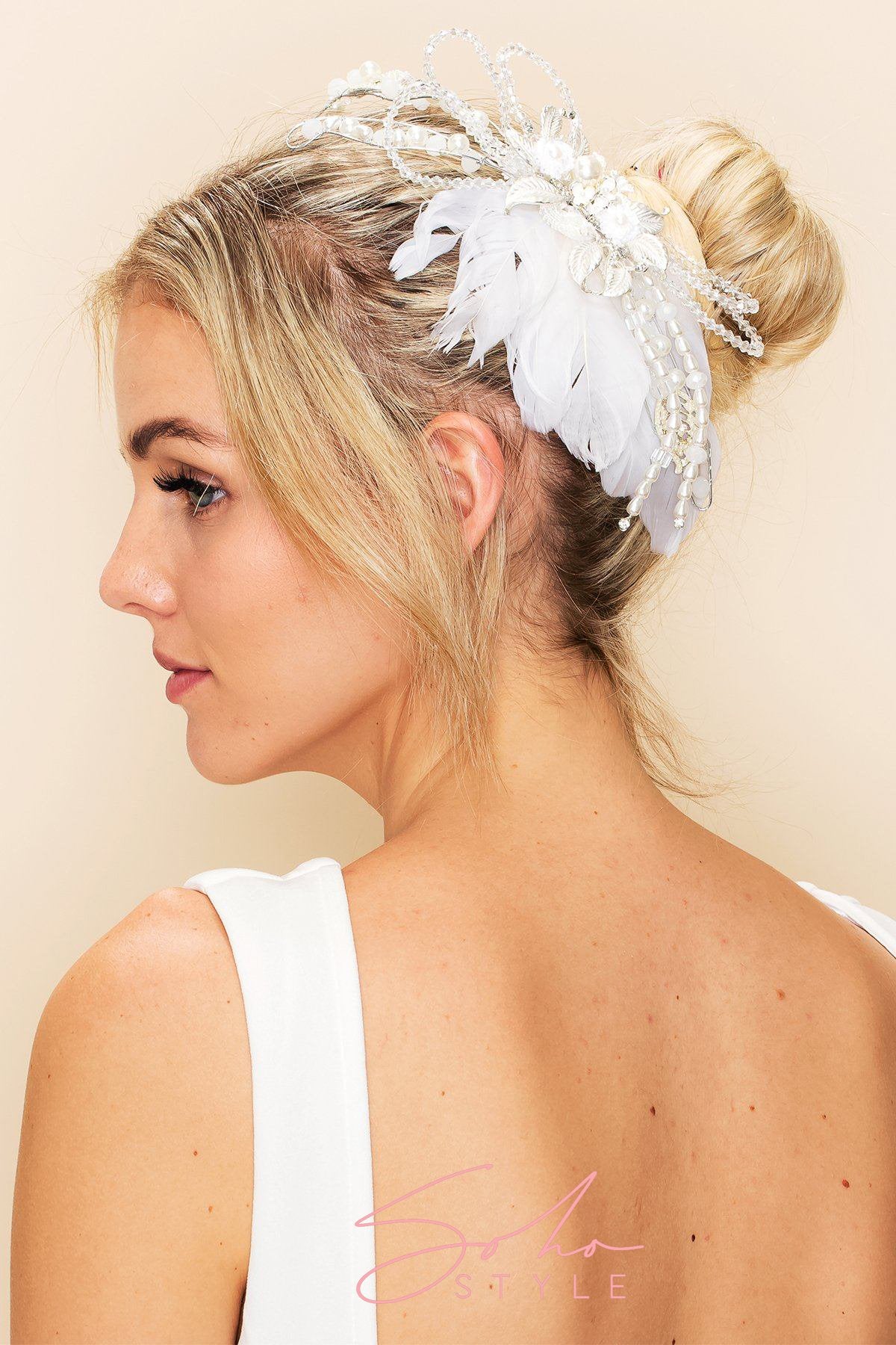 ARIEL FEATHER HAIR CLIP Wedding Sale