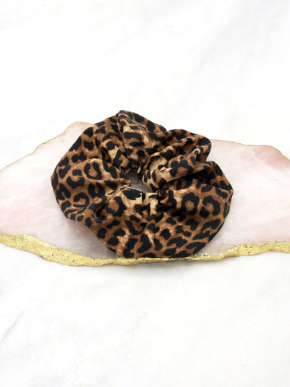 Leopard Print Hair Scrunchie Ponytail Holder Soho Style