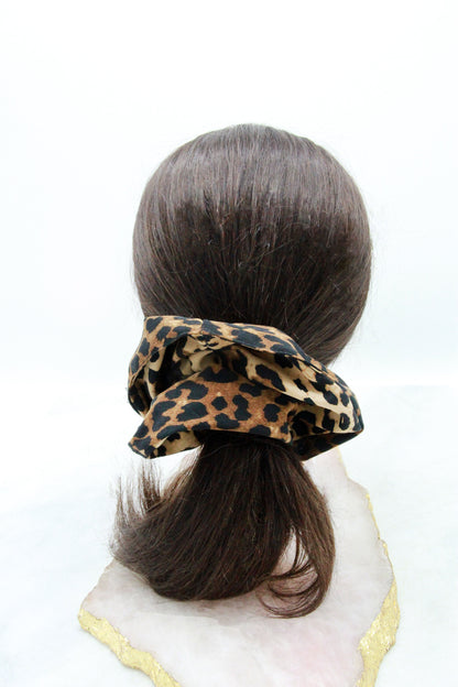 Leopard Print Hair Scrunchie Ponytail Holder Soho Style
