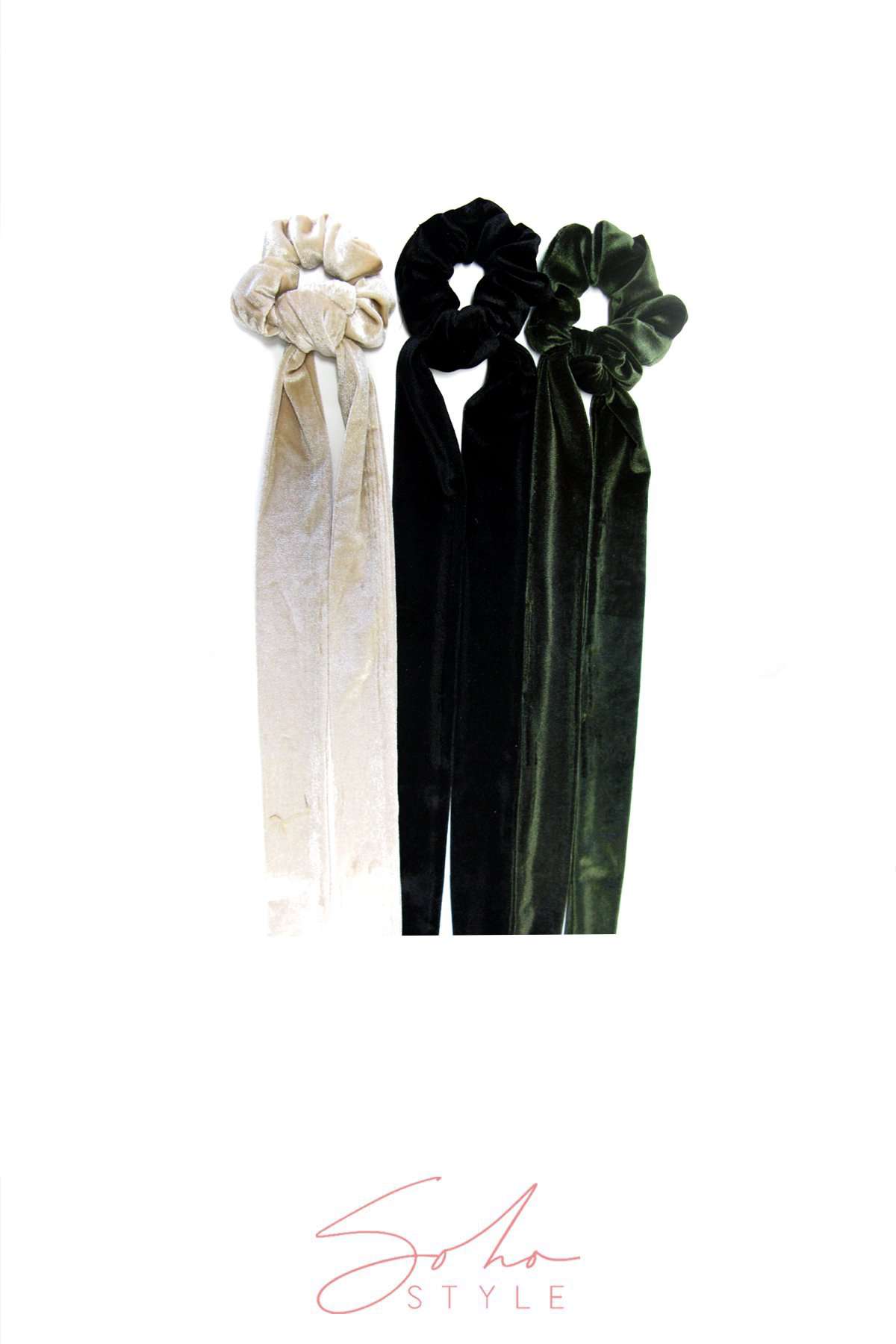 EXTRA LONG VELVET RIBBON SCRUNCHIE Ponytail Holder 2020
