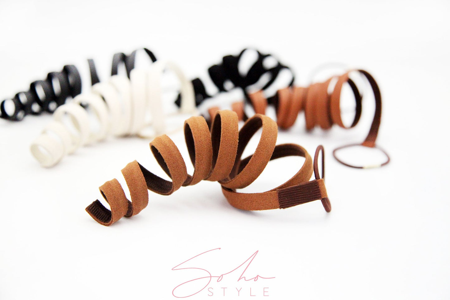 Beaded Leather Hair Ties Wraps Ponytail Holders with Wire Inside Ponytail Holder 2020