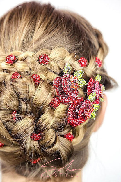 Amorous Rose Crystal Hair Set value set Soho Style