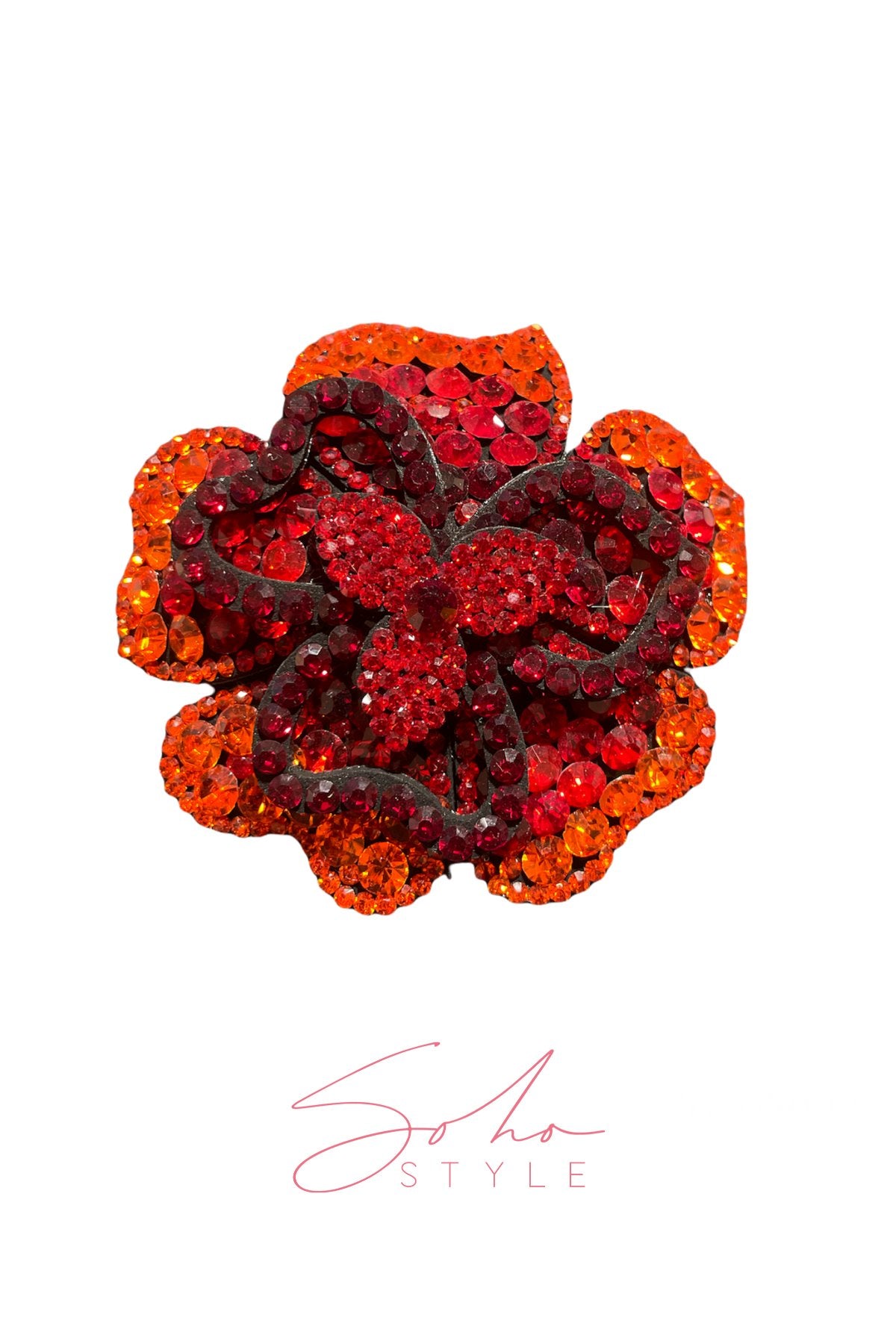 Big flower crystal barrette Soho Style