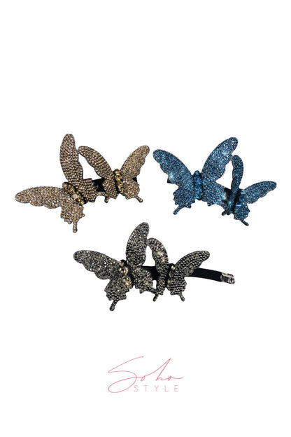 butterfly crystal barrette Soho Style