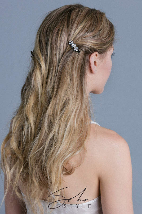 Handmade Chain Print Satin Hair Bow Hair Claw Clip Women