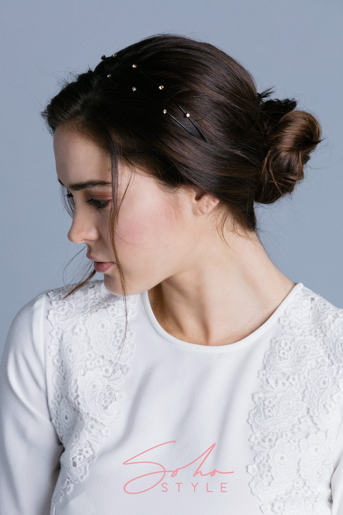 Black Wire Headband with Rhinestones Headband Sale