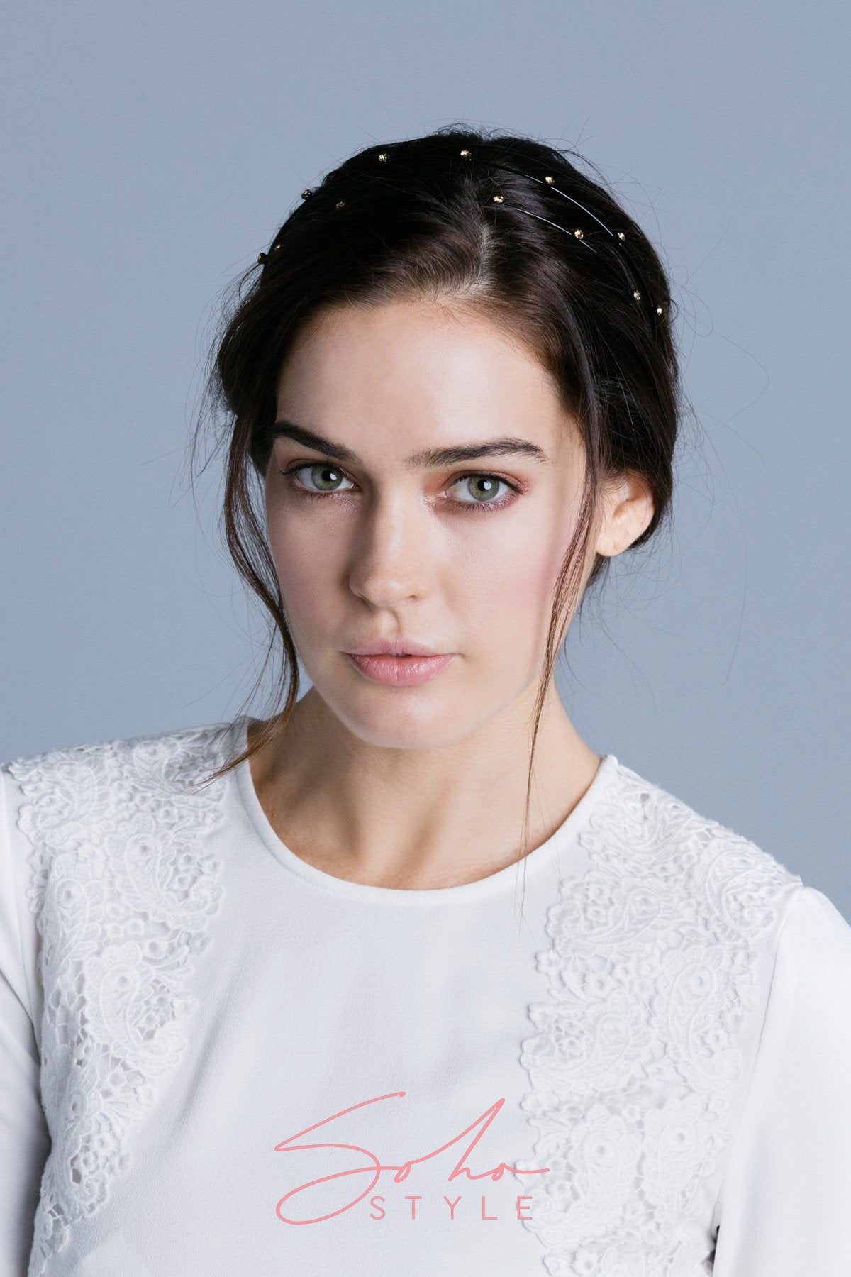 Black Wire Headband with Rhinestones Headband Sale