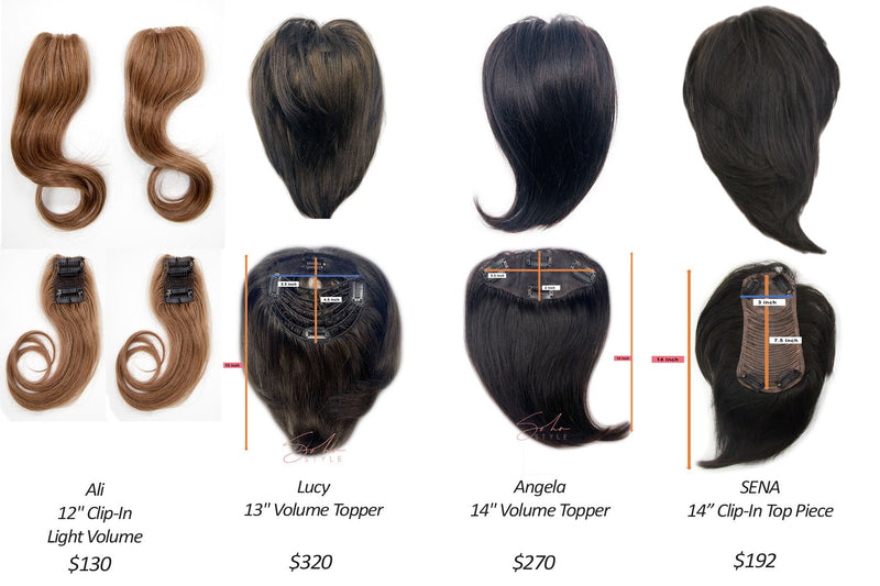 Sena - 14" Clip-In Human Hair Top Piece Extension Hair Extension Soho Style