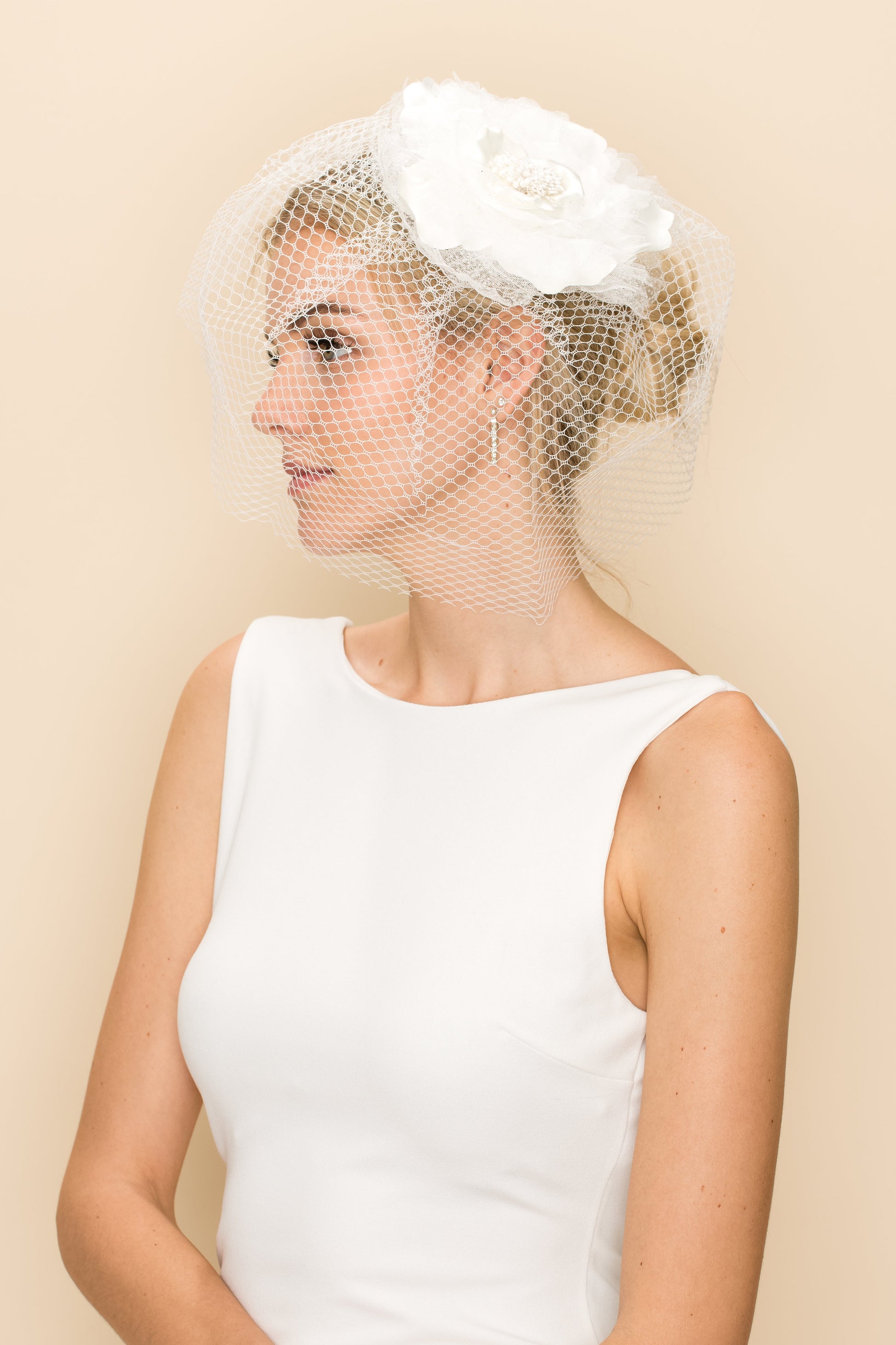GLITTERY FLOWER WITH LACE VEIL Wedding Sale