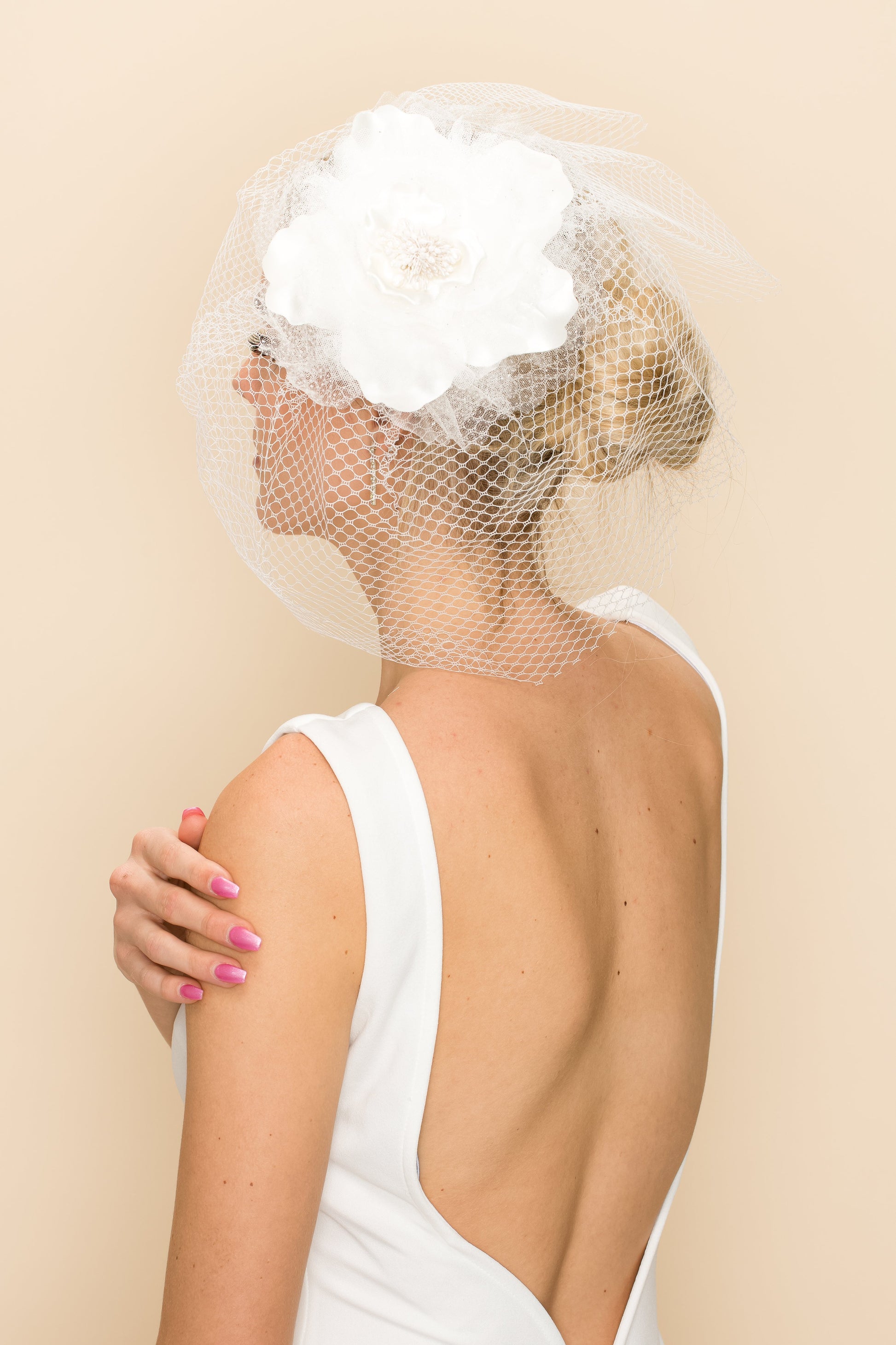 GLITTERY FLOWER WITH LACE VEIL Wedding Sale