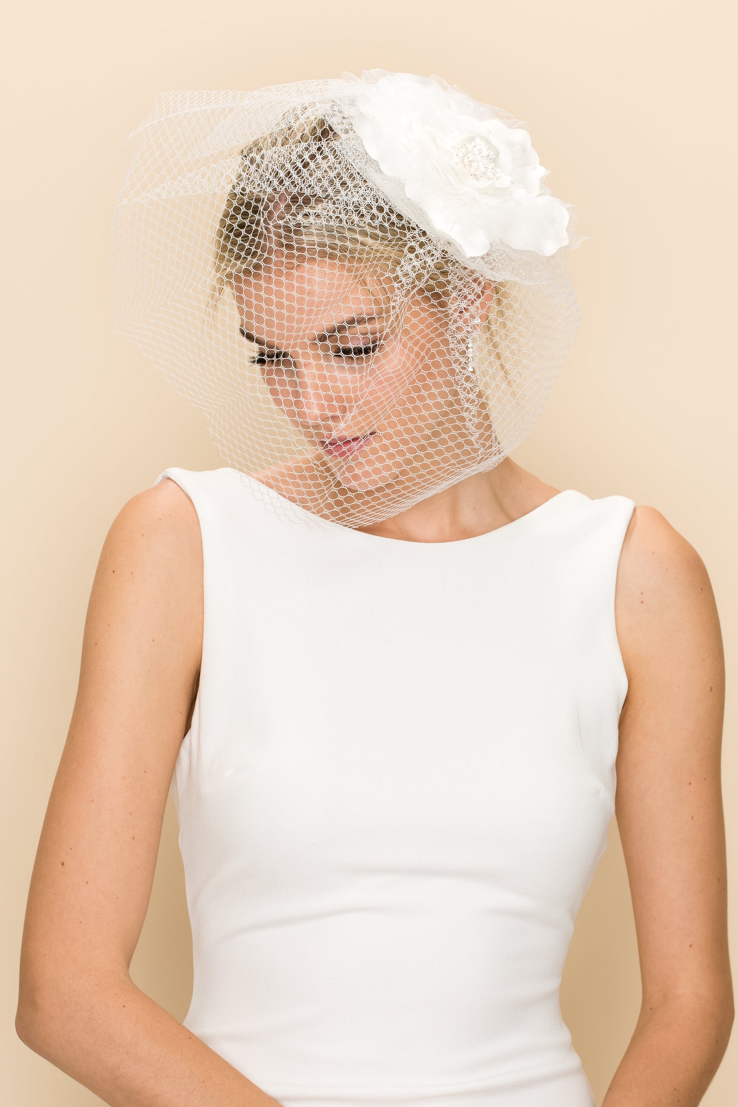 GLITTERY FLOWER WITH LACE VEIL Wedding Sale