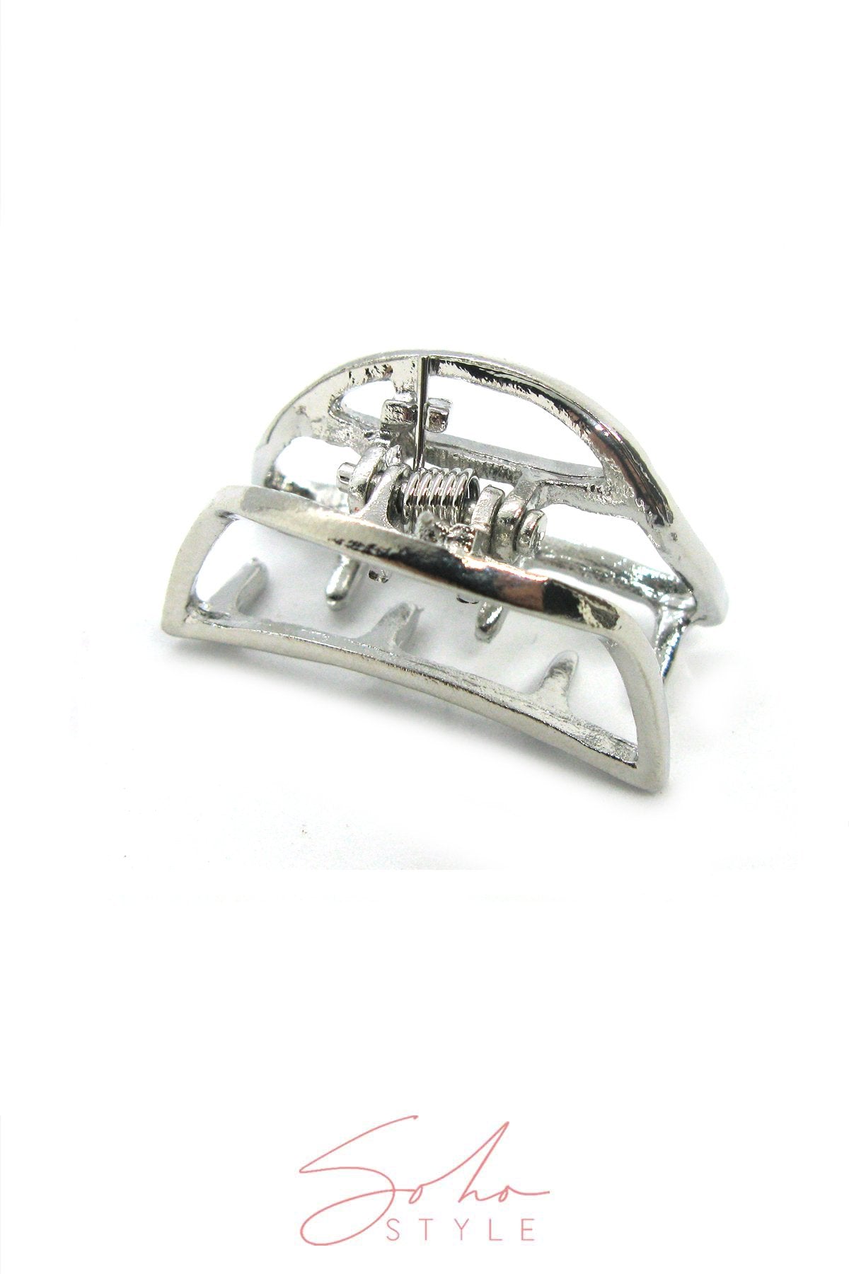 Modern Metal Rectangular Hair Jaw & Mini Metal Moon Hair Jaw Set Hair Accessorie Soho Style